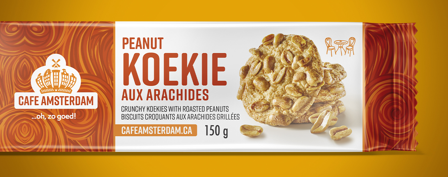 A package of Cafe Amsterdam Peanut Koekies
